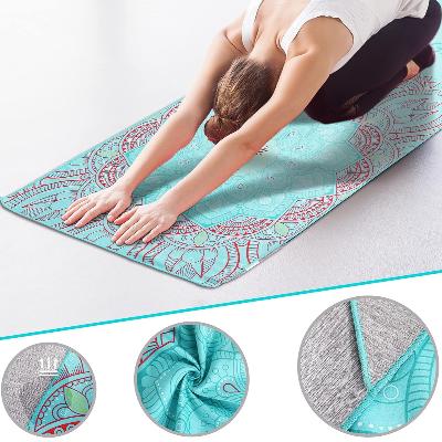 YogaPrintMat™ - Mandala Vert Eau - Vitalité Yoga